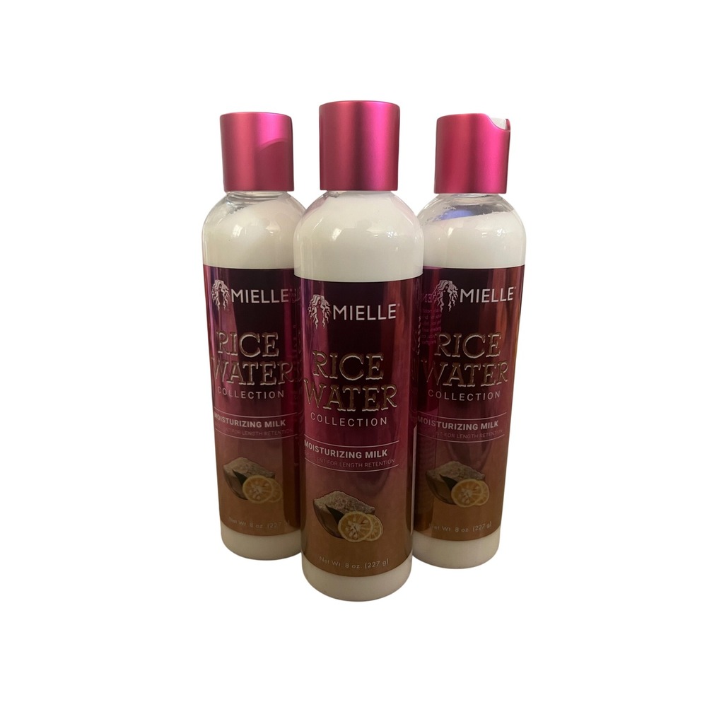 Mielle‎ Rice Water Moisturizing Milk 8oz 3 Pack Hair Length Retention Hydration